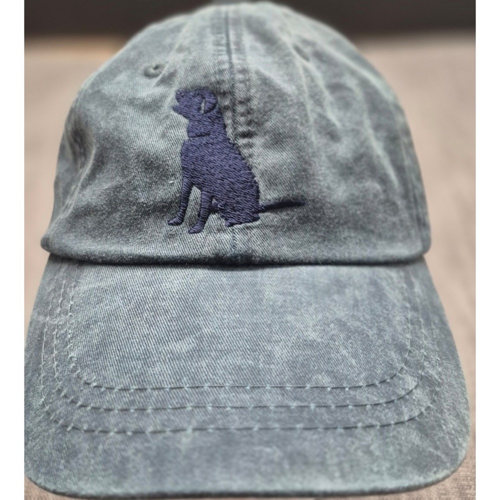 UVA Darden faded gray hat cap embroider blue dog & school logo adjustable Adam